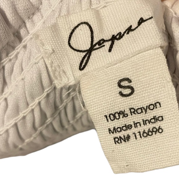 Japna Blue White Pin Striped Embroidered Empire Waist Wide Leg Casual Jumpsuit - Picture 7 of 7